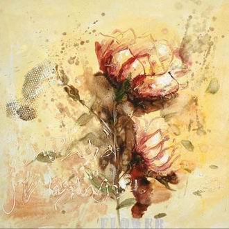 Textured Flowers oil painting